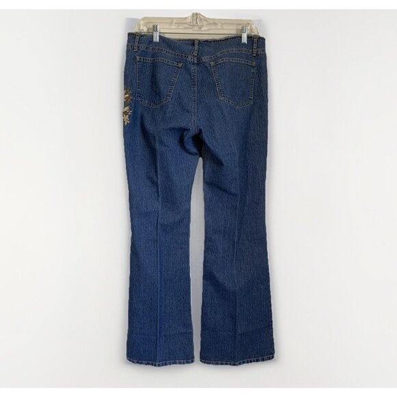 Tapemeasure Women’s Raw Hem Waist Embroidered Flare Jean Size 12 Boho Festival - Picture 12 of 12